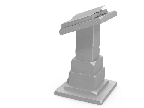 Stylized pulpit with book 3D Model