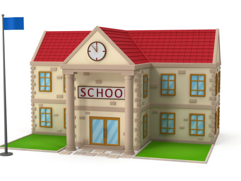 Cartoon school 3D Model
