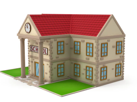 Cartoon school 3D Model