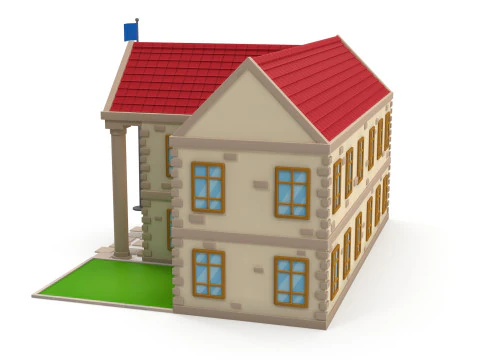 Cartoon school 3D Model