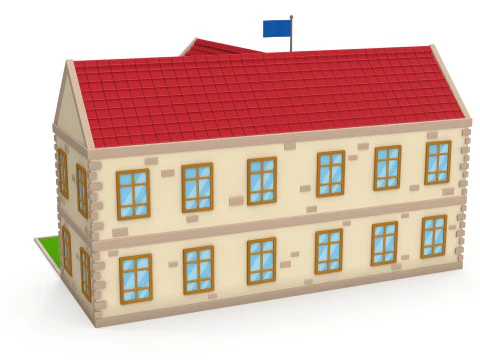 Cartoon school 3D Model