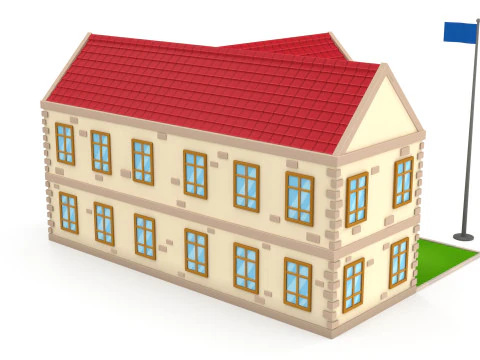Cartoon school 3D Model