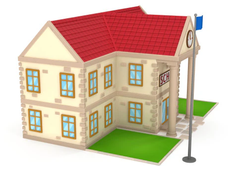 Cartoon school 3D Model