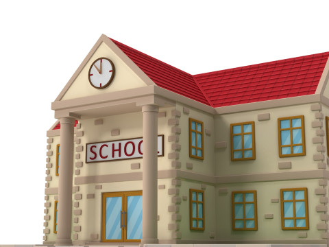Cartoon school 3Dモデル