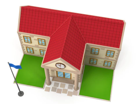 Cartoon school 3D Model