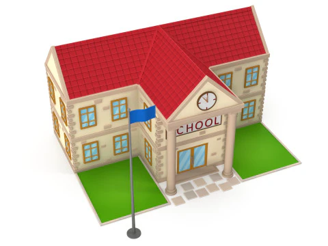 Cartoon school 3D Model