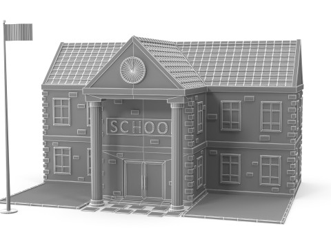 Cartoon school 3Dモデル