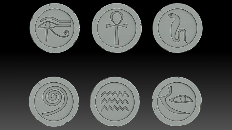 Stylized Coins Egypt 3D 模型 .c4d .max .obj .3ds .fbx .stl .blend 