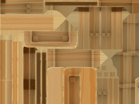 Table and stools 3D Model