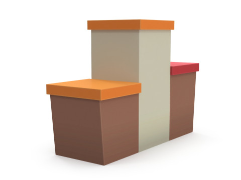 Cartoon award podium 3D 모델