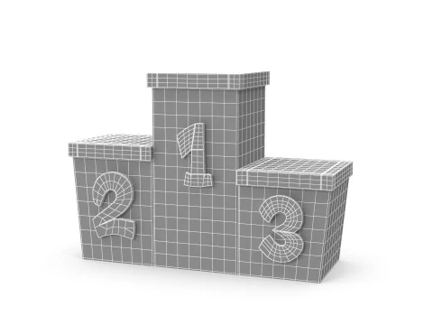 Cartoon award podium 3D Model