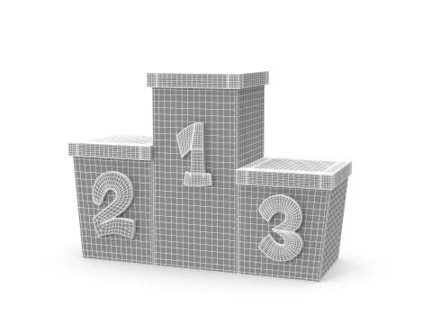Cartoon award podium 3D Model