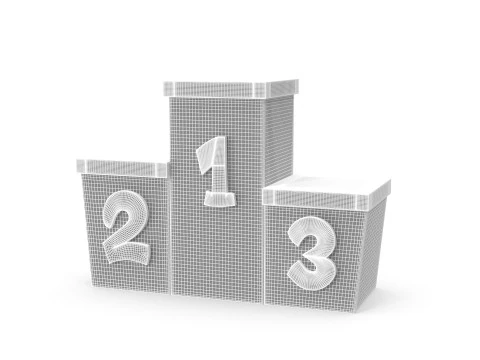 Cartoon award podium 3D Model