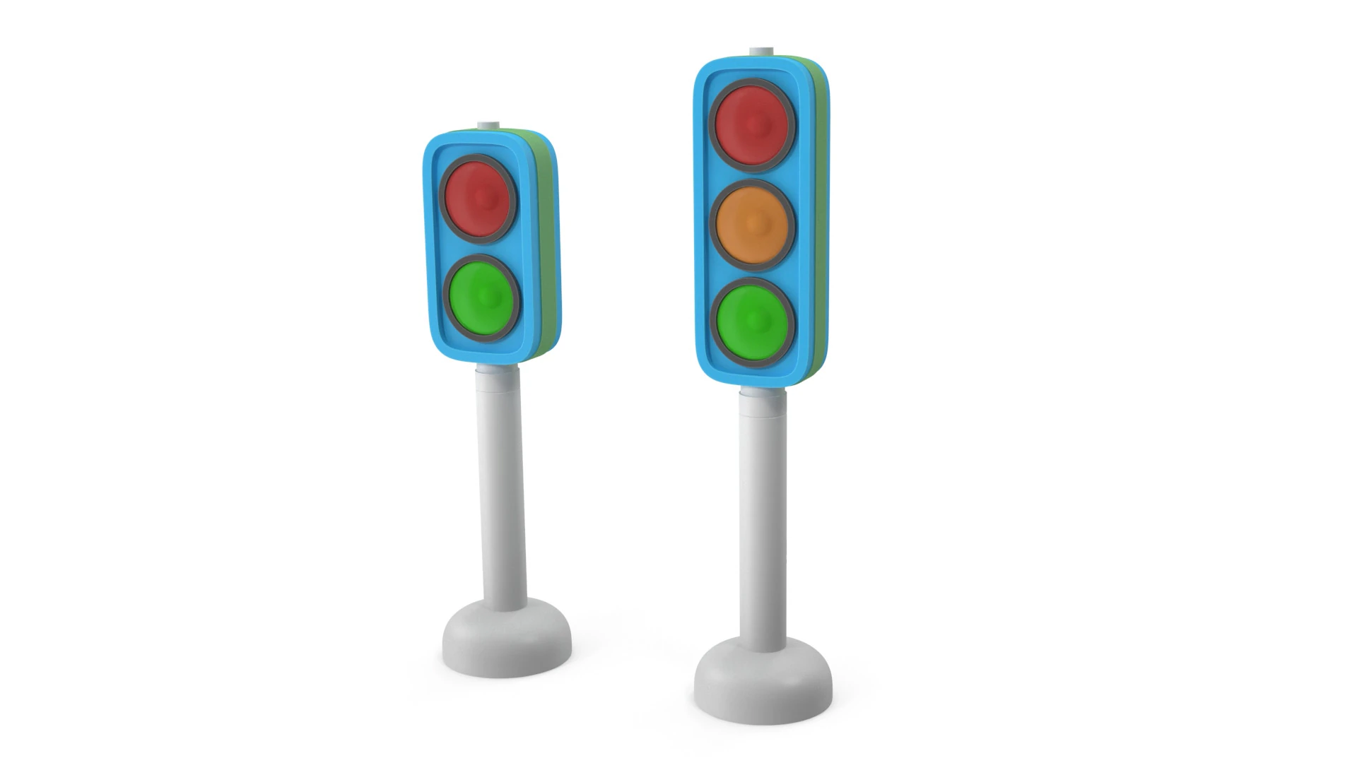 Cartoon traffic lights 3D Model .c4d .max .obj .3ds .fbx .stl .blend 