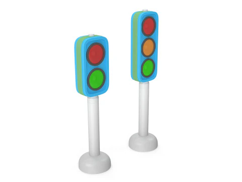 Cartoon traffic lights 3D Model