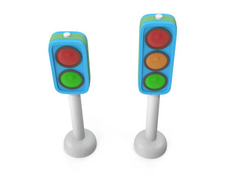Cartoon traffic lights 3D Model
