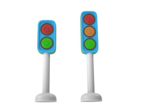 Cartoon traffic lights 3D Model