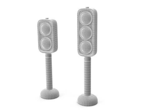 Cartoon traffic lights 3D Model