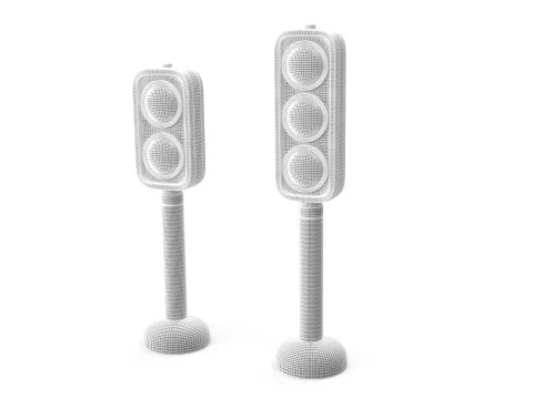Cartoon traffic lights 3D Model