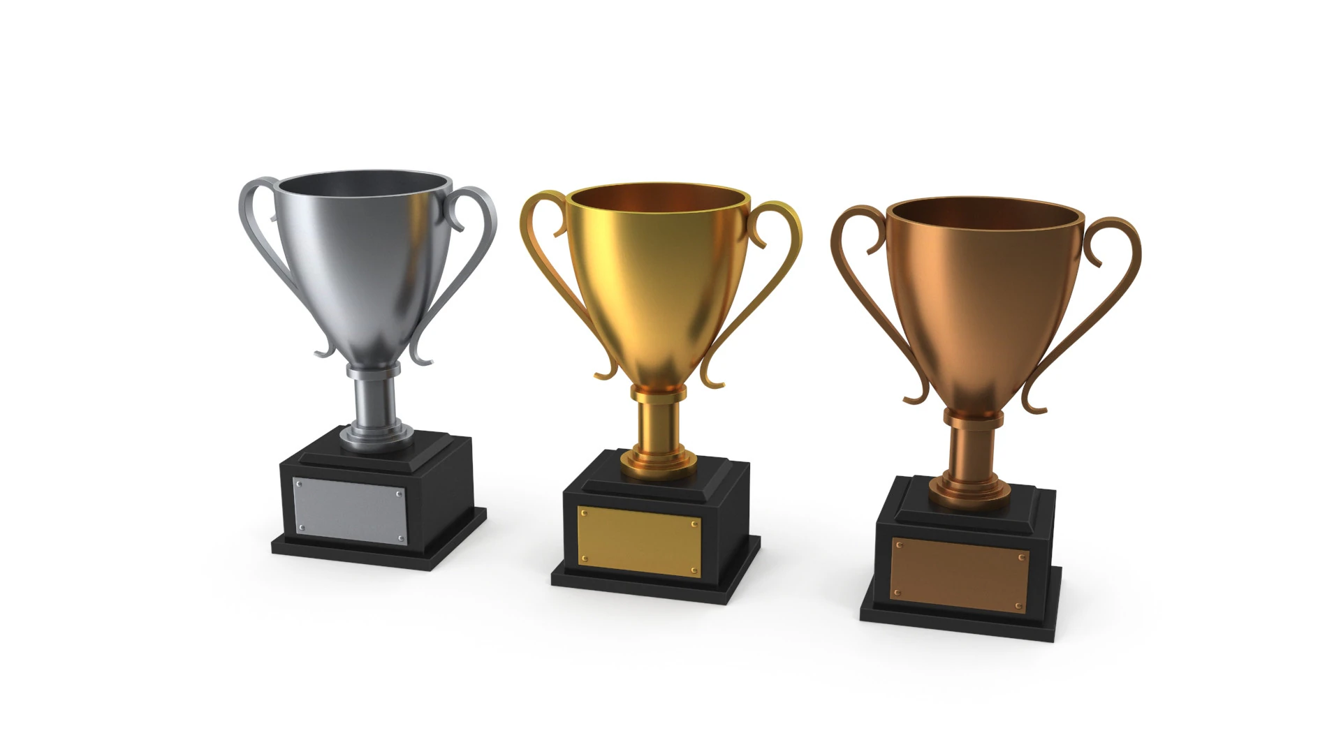 Trophy cups 3D Model .c4d .max .obj .3ds .fbx .stl .blend