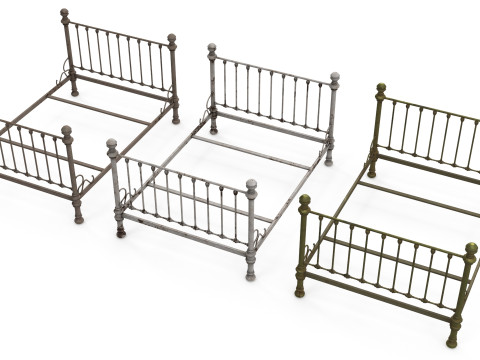 Old bed Modèle 3D