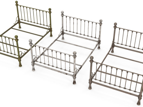 Old bed Modèle 3D