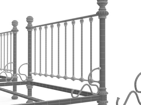 Old bed Modèle 3D