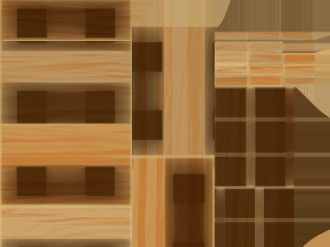 Cartoon tables pallet and box 3D Модель