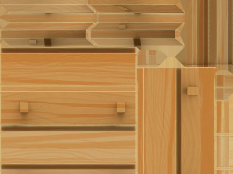 Cartoon tables pallet and box 3D Модель