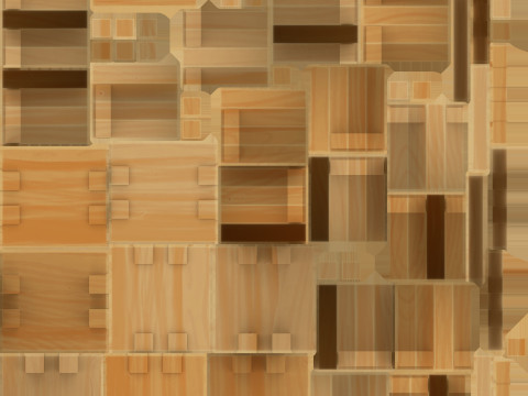Cartoon tables pallet and box 3D Модель