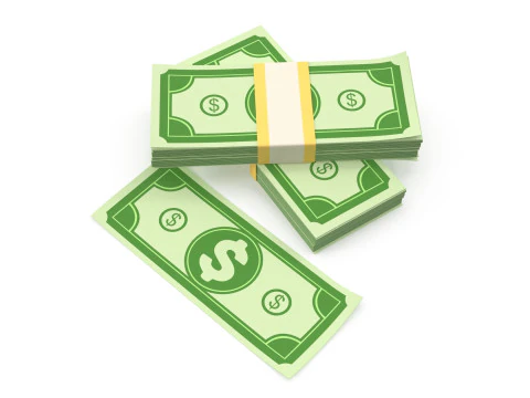 Stylized wad of money 3D Model
