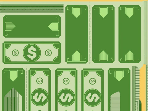 Stylized wad of money 3D Model
