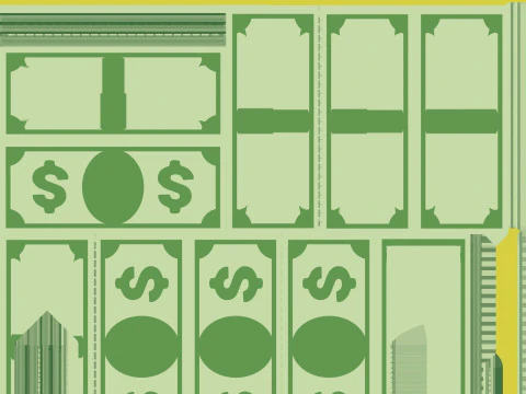 Stylized wad of money 3D Model