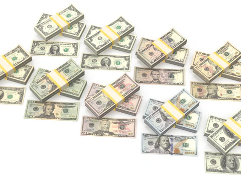 Stacks of dollars 3D Model