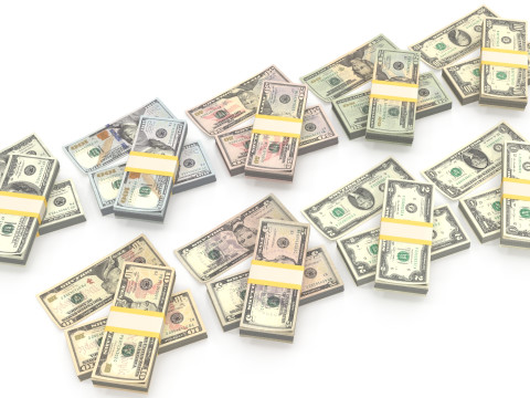 Stacks of dollars 3D मॉडल