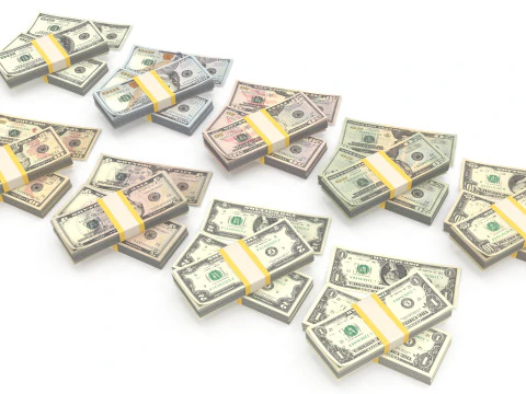Stacks of dollars 3D Model