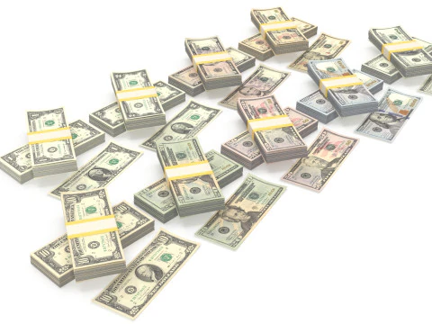Stacks of dollars 3D Model