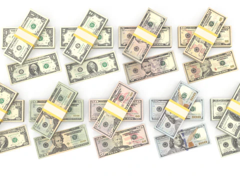 Stacks of dollars 3D Model