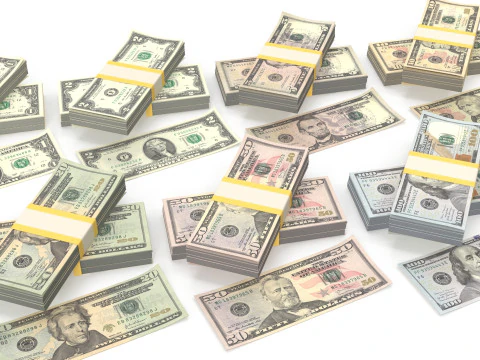 Stacks of dollars 3D Model