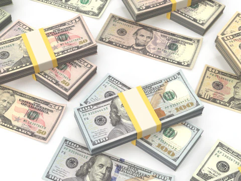 Stacks of dollars 3D Model