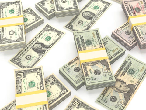 Stacks of dollars 3D Model