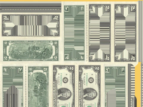 Stacks of dollars 3D Model