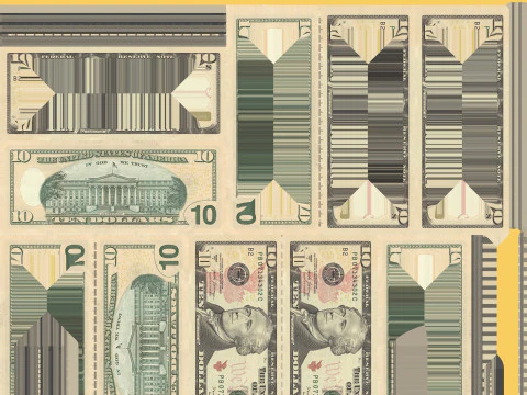 Stacks of dollars 3D Model