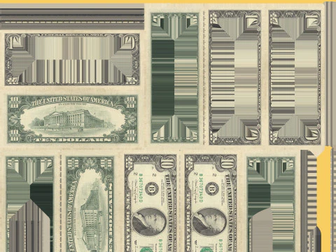 Stacks of dollars 3D Model