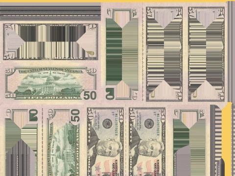 Stacks of dollars 3D Model