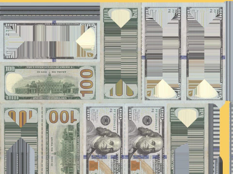 Stacks of dollars 3D Model