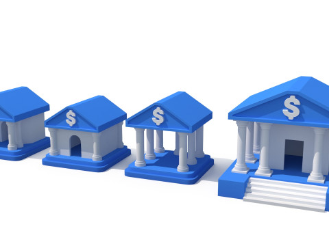 Cartoon banks 3D Model