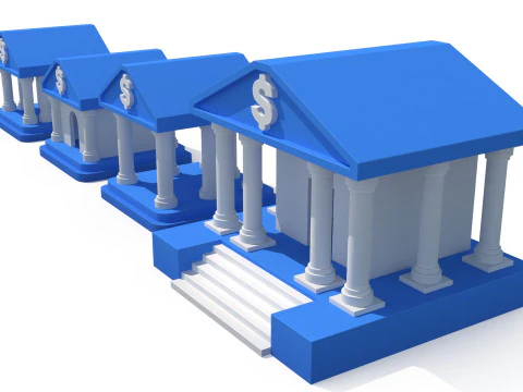 Cartoon banks 3D Model