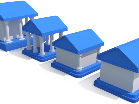 Cartoon banks 3D 모델
