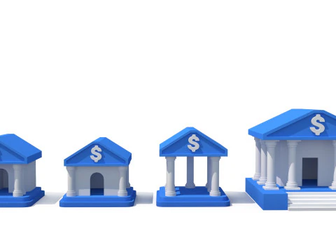 Cartoon banks 3D Model